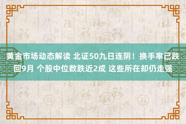 黄金市场动态解读 北证50九日连阴！换手率已跌回9月 个股中位数跌近2成 这些所在却仍走强