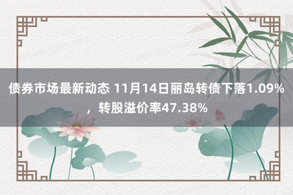 债券市场最新动态 11月14日丽岛转债下落1.09%，转股溢价率47.38%