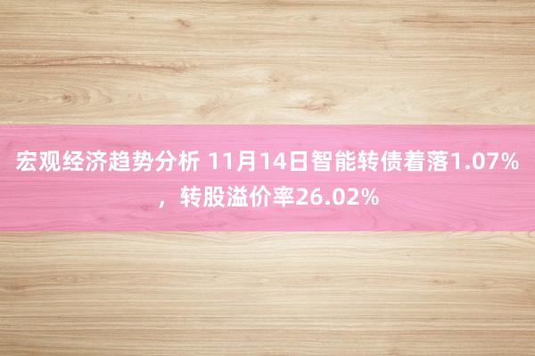 宏观经济趋势分析 11月14日智能转债着落1.07%，转股溢价率26.02%