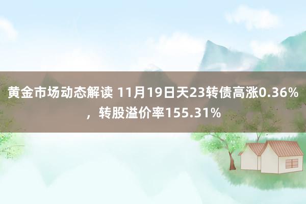 黄金市场动态解读 11月19日天23转债高涨0.36%，转股溢价率155.31%