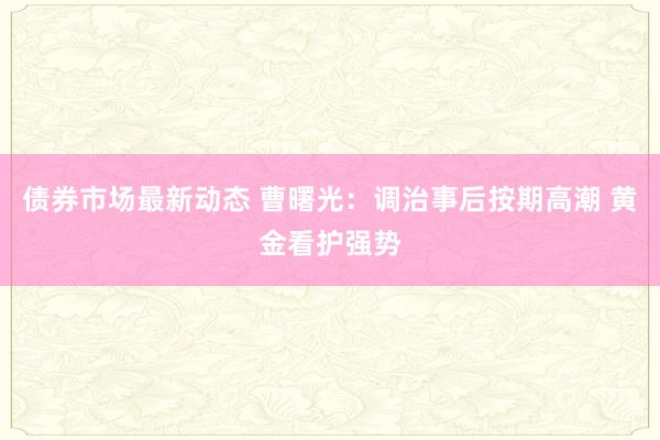 债券市场最新动态 曹曙光：调治事后按期高潮 黄金看护强势