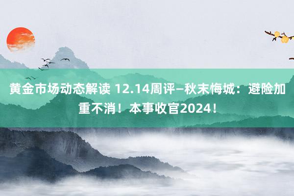 黄金市场动态解读 12.14周评—秋末悔城：避险加重不消！本事收官2024！