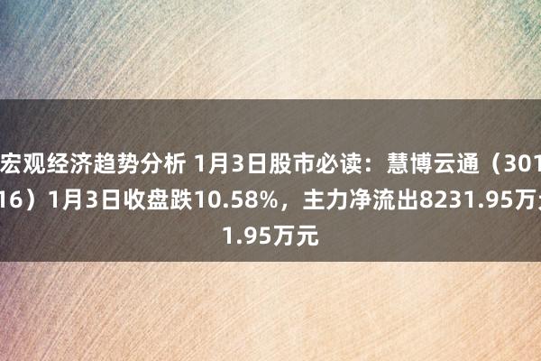 宏观经济趋势分析 1月3日股市必读：慧博云通（301316）1月3日收盘跌10.58%，主力净流出8231.95万元