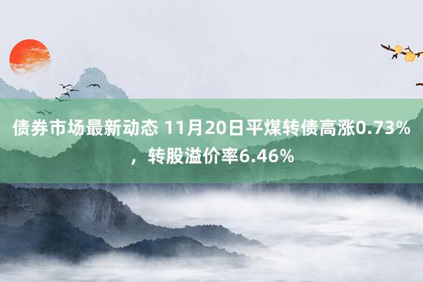 债券市场最新动态 11月20日平煤转债高涨0.73%，转股溢价率6.46%