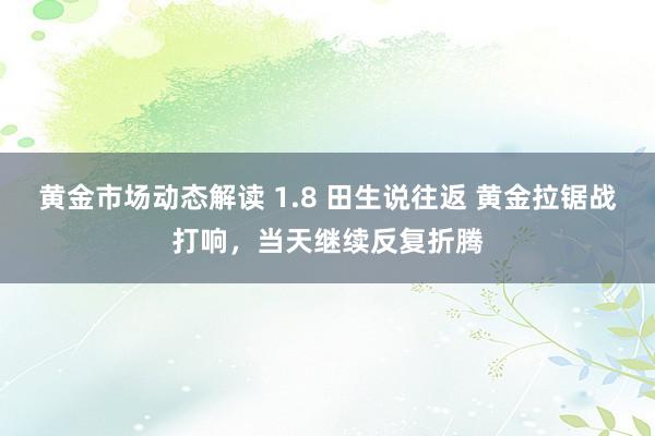 黄金市场动态解读 1.8 田生说往返 黄金拉锯战打响，当天继续反复折腾