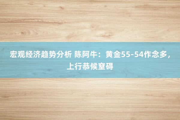 宏观经济趋势分析 陈阿牛：黄金55-54作念多，上行恭候窒碍