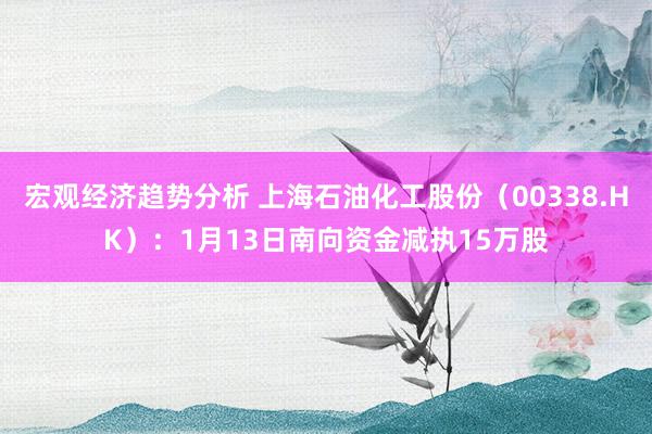 宏观经济趋势分析 上海石油化工股份（00338.HK）：1月13日南向资金减执15万股