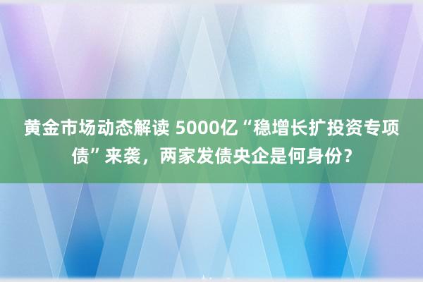 黄金市场动态解读 5000亿“稳增长扩投资专项债”来袭，两家发债央企是何身份？