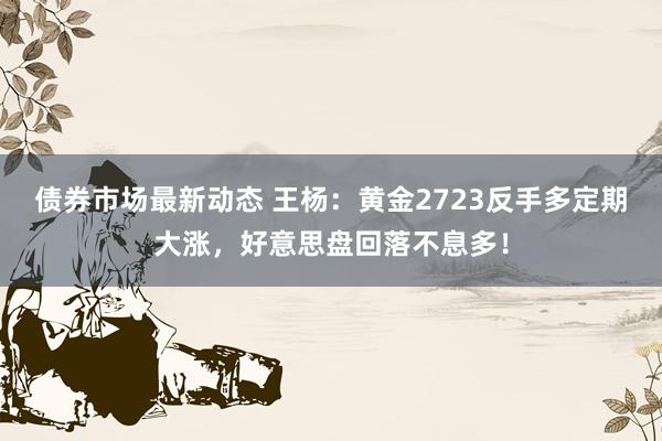 债券市场最新动态 王杨：黄金2723反手多定期大涨，好意思盘回落不息多！