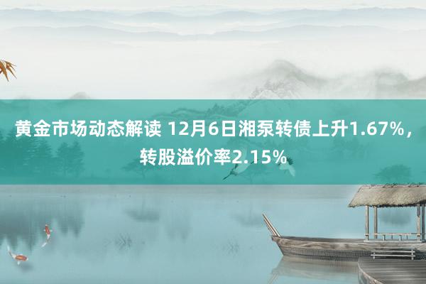 黄金市场动态解读 12月6日湘泵转债上升1.67%，转股溢价率2.15%