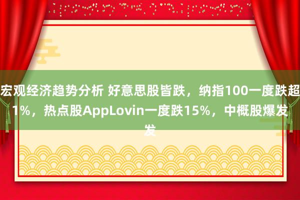 宏观经济趋势分析 好意思股皆跌，纳指100一度跌超1%，热点股AppLovin一度跌15%，中概股爆发