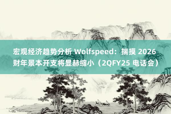 宏观经济趋势分析 Wolfspeed：揣摸 2026 财年景本开支将显赫缩小（2QFY25 电话会）