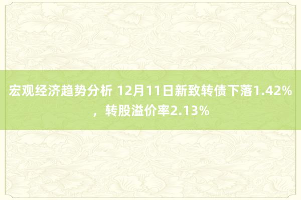 宏观经济趋势分析 12月11日新致转债下落1.42%，转股溢价率2.13%