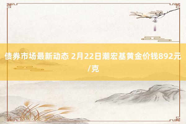 债券市场最新动态 2月22日潮宏基黄金价钱892元/克