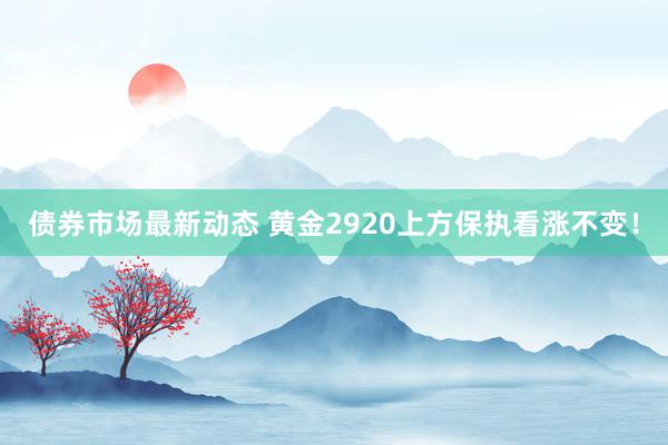 债券市场最新动态 黄金2920上方保执看涨不变！