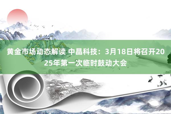 黄金市场动态解读 中晶科技：3月18日将召开2025年第一次临时鼓动大会