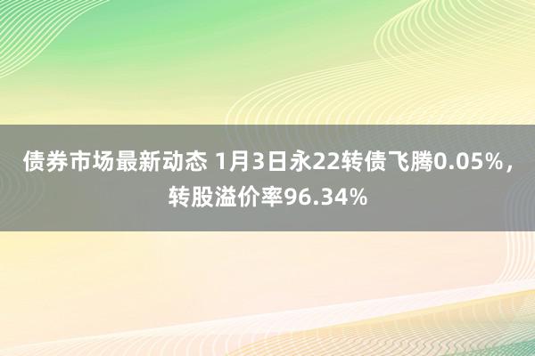 债券市场最新动态 1月3日永22转债飞腾0.05%，转股溢价率96.34%