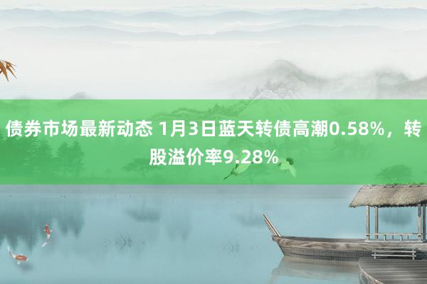 债券市场最新动态 1月3日蓝天转债高潮0.58%，转股溢价率9.28%