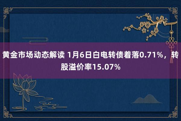 黄金市场动态解读 1月6日白电转债着落0.71%，转股溢价率15.07%