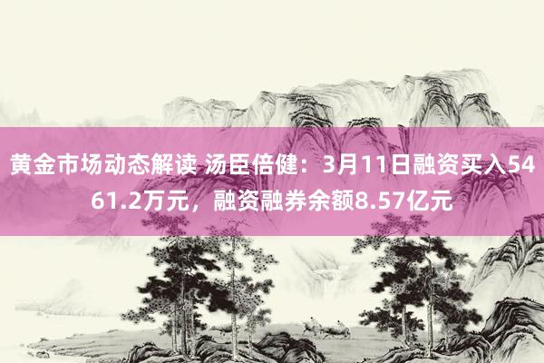 黄金市场动态解读 汤臣倍健：3月11日融资买入5461.2万元，融资融券余额8.57亿元