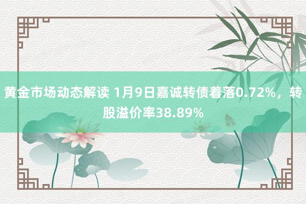 黄金市场动态解读 1月9日嘉诚转债着落0.72%，转股溢价率38.89%